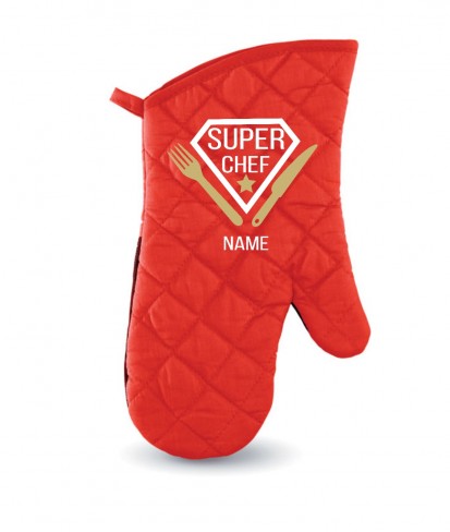 Personalised Red Super-chef Oven Glove